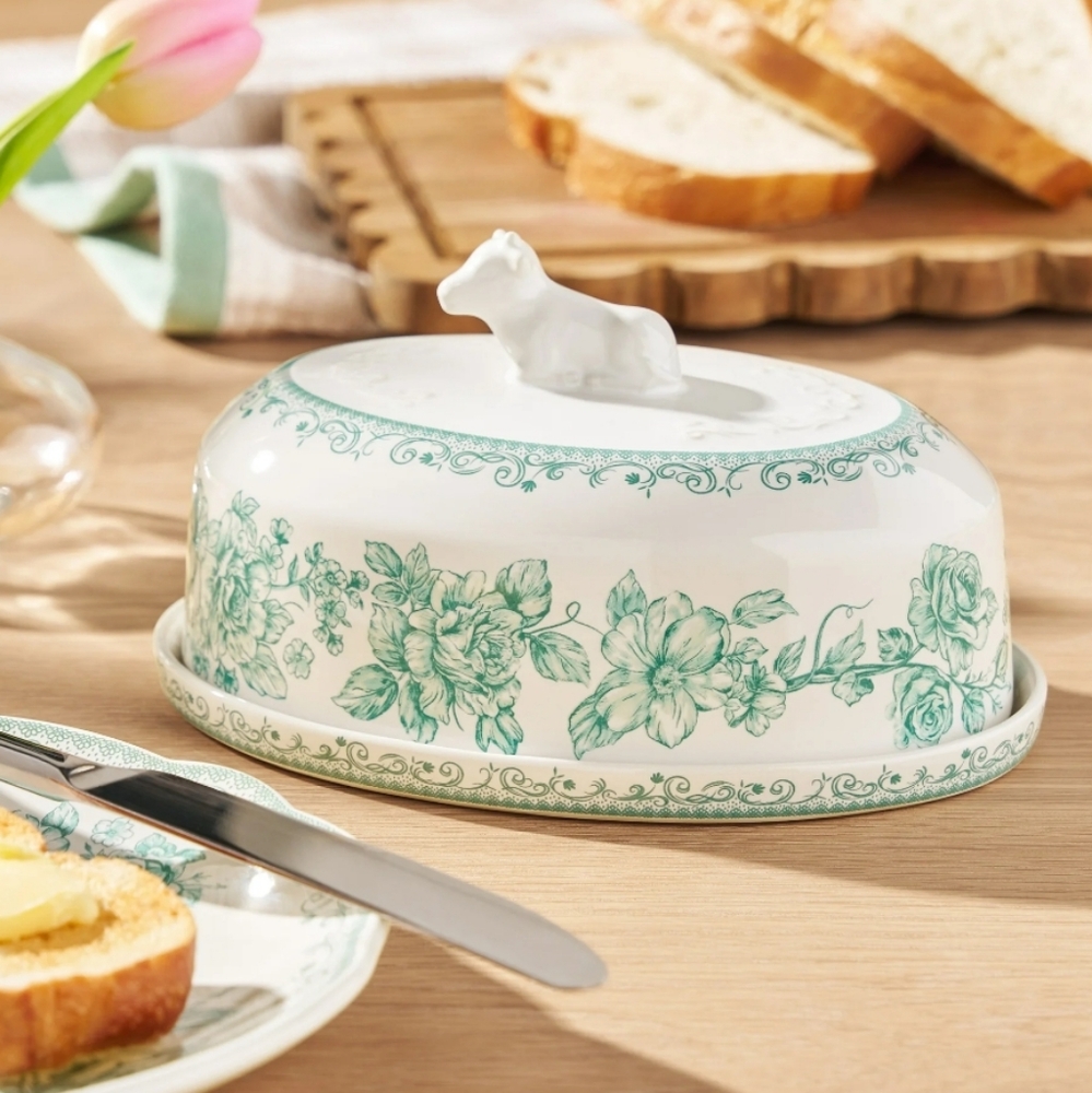 💜 New Pioneer Woman Agatha Green Butter Dish